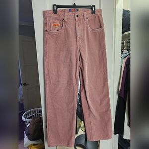 Empyre Corduroy Pants, Loose Fit, Mauve, Size 32